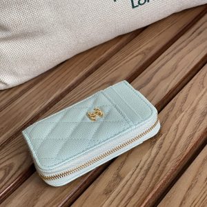 CC 22A Zippy Coin Purse Light Blue Caviar GHW 223904