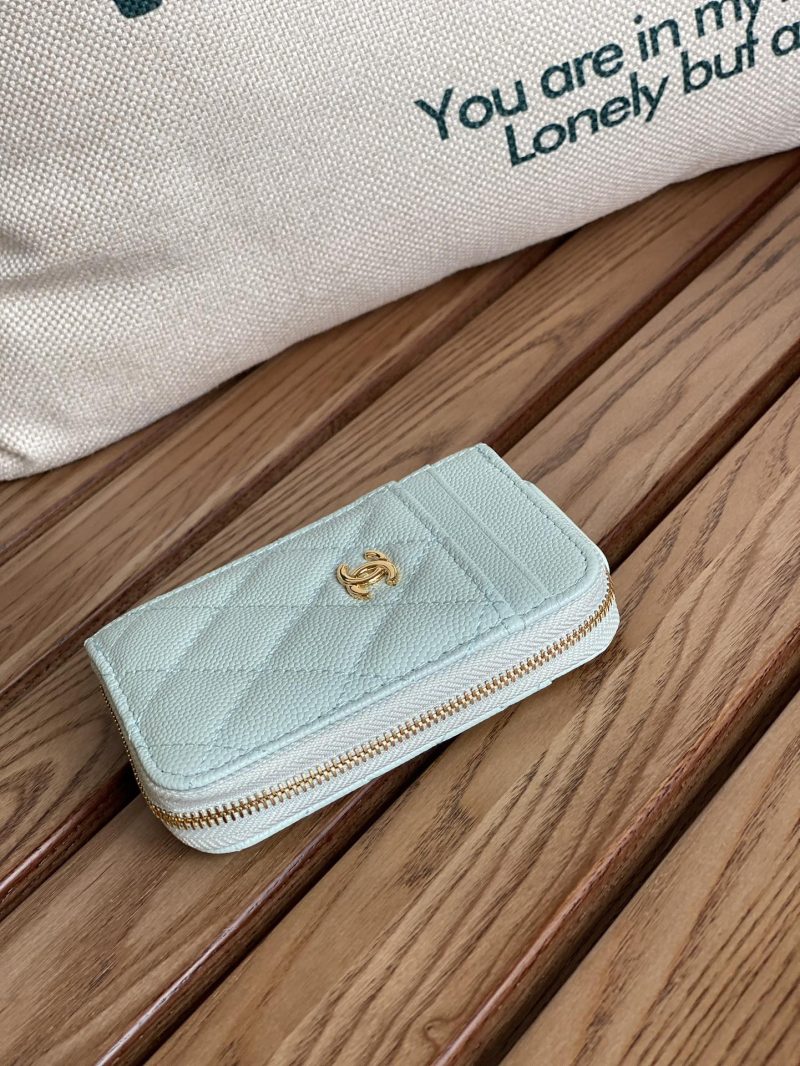 CC 22A Zippy Coin Purse Light Blue Caviar GHW 223904