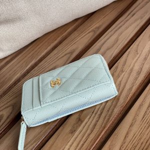 CC 22A Zippy Coin Purse Light Blue Caviar GHW 223904
