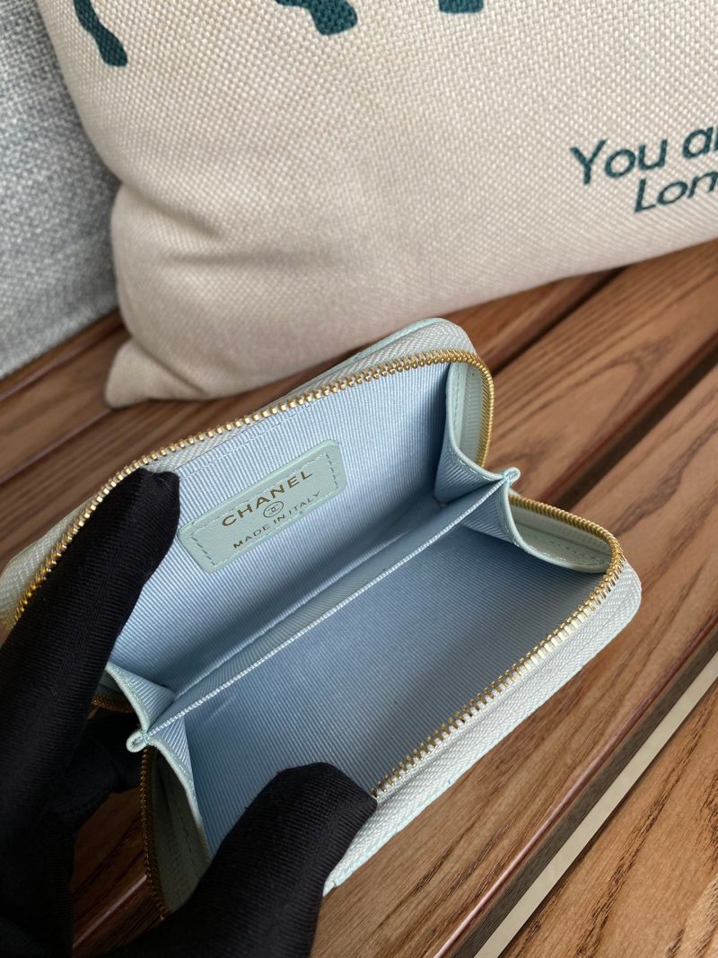 CC 22A Zippy Coin Purse Light Blue Caviar GHW 223904