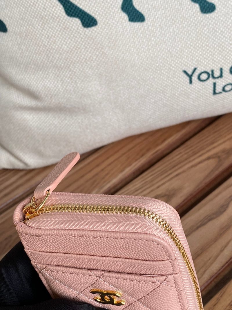 CC 22A Zippy Coin Purse Light Pink Caviar GHW 223906