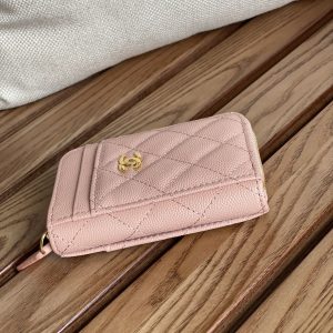 CC 22A Zippy Coin Purse Light Pink Caviar GHW 223906
