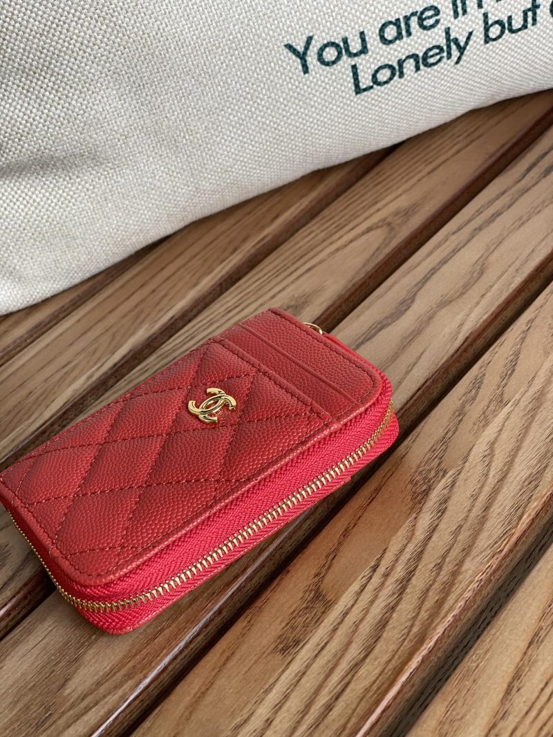 CC 22A Zippy Coin Purse Red Caviar GHW 223914