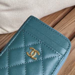 CC 22A Zippy Coin Purse Green Caviar GHW 223916