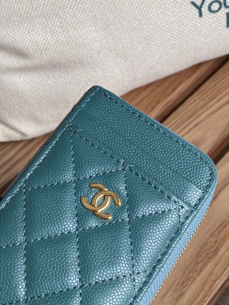 CC 22A Zippy Coin Purse Green Caviar GHW 223916