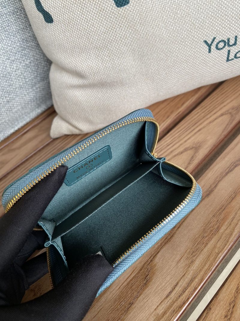 CC 22A Zippy Coin Purse Green Caviar GHW 223916