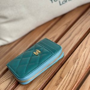 CC 22A Zippy Coin Purse Green Caviar GHW 223916
