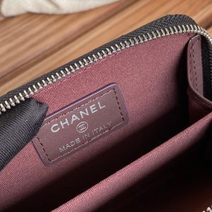 CC 22A Zippy Coin Purse Black Sheepskin Sliver Steel 223918