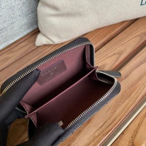 CC 22A Zippy Coin Purse Black Sheepskin Sliver Steel 223918