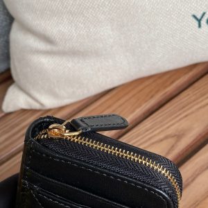 CC 22A Zippy Coin Purse Black Sheepskin GHW 223920