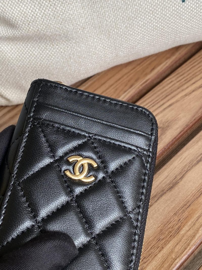 CC 22A Zippy Coin Purse Black Sheepskin GHW 223920