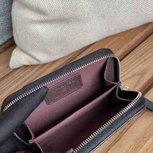 CC 22A Zippy Coin Purse Black Caviar Sliver Steel 223924