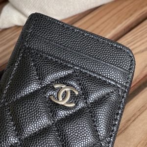 CC 22A Zippy Coin Purse Black Caviar Sliver Steel 223924