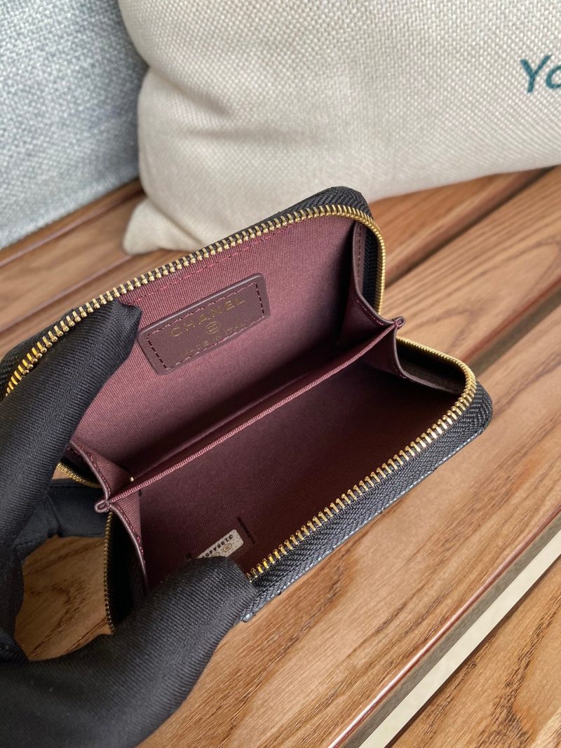 CC 22A Zippy Coin Purse Black Caviar GHW 223922