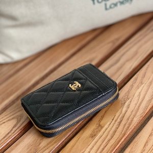 CC 22A Zippy Coin Purse Black Caviar GHW 223922