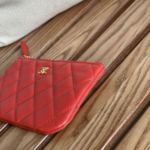 cc zipped wallet 15 red caviar gold hardware