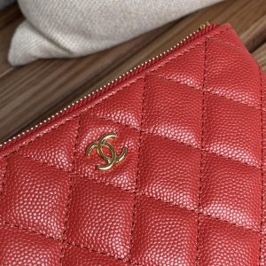 cc zipped wallet 15 red caviar gold hardware