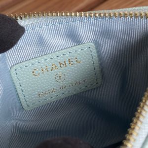 cc zipped wallet 15 light cloud blue caviar gold hardware