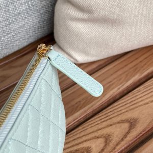 cc zipped wallet 15 light cloud blue caviar gold hardware