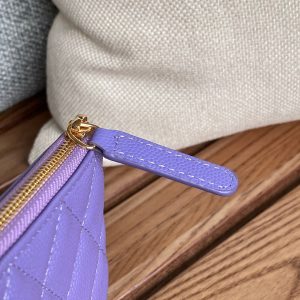 cc zipped wallet 15 purple caviar gold hardware