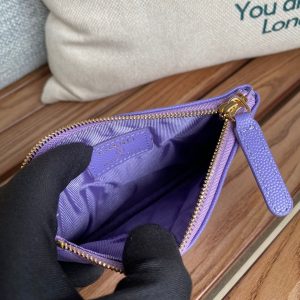 cc zipped wallet 15 purple caviar gold hardware