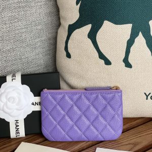 cc zipped wallet 15 purple caviar gold hardware