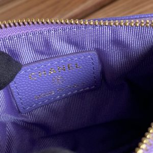 cc zipped wallet 15 purple caviar gold hardware