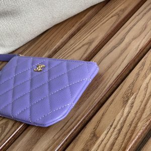 cc zipped wallet 15 purple caviar gold hardware