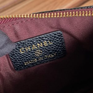 cc zipped wallet 15 black caviar gold hardware