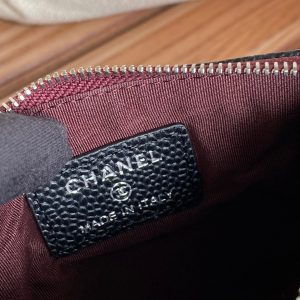 cc zipped wallet 15 black caviar silver hardware