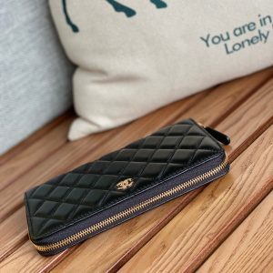 CC Zippy Long Wallet 19.5cm Black Sheepskin GHW 223941