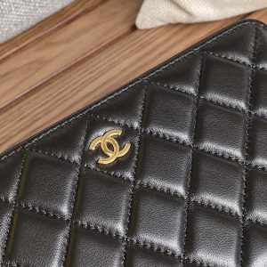 CC Zippy Long Wallet 19.5cm Black Sheepskin GHW 223941