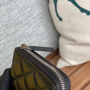 CC Zippy Long Wallet 19.5cm Black Sheepskin Sliver Steel 223943