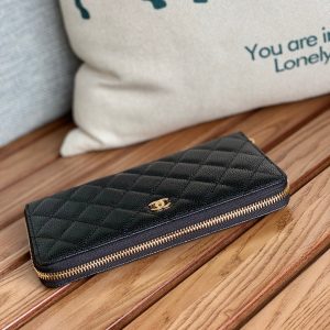 CC Zippy Long Wallet 19.5cm Black Caviar GHW 223945