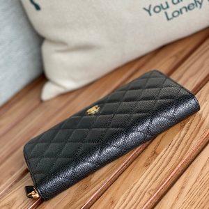 CC Zippy Long Wallet 19.5cm Black Caviar GHW 223945