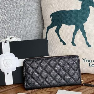CC Zippy Long Wallet 19.5cm Black Caviar GHW 223945