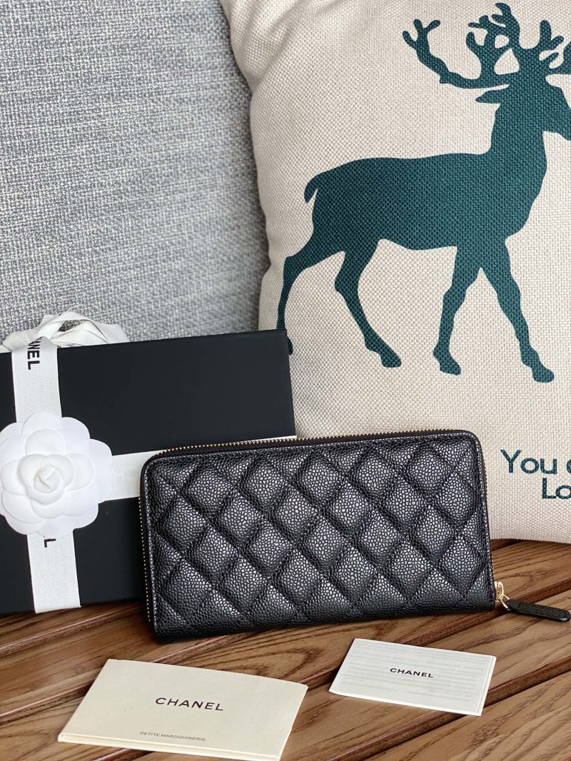 CC Zippy Long Wallet 19.5cm Black Caviar GHW 223945