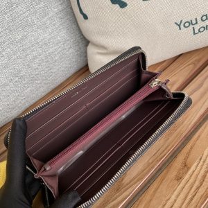 CC Zippy Long Wallet 19.5cm Black Caviar Sliver Steel 223947