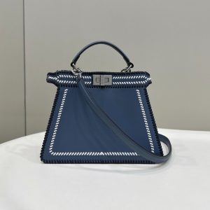20230726_i1690366883_3513_0_jpg PEEKABOO ISEEU 27 IN BLUE BAYOUX INTERLACED CALFSKIN SILVER HARDWARE