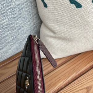 cc zipped wallet 15 black lambskin silver hardware