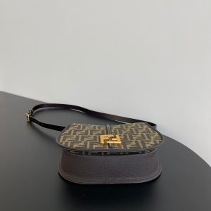 cmon medium 25cm brown ff jacquard fabric calfskin