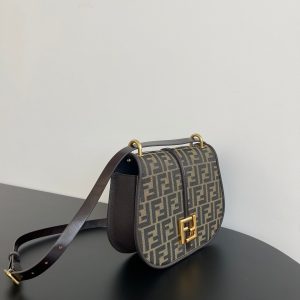 cmon medium 25cm brown ff jacquard fabric calfskin