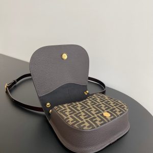 cmon medium 25cm brown ff jacquard fabric calfskin