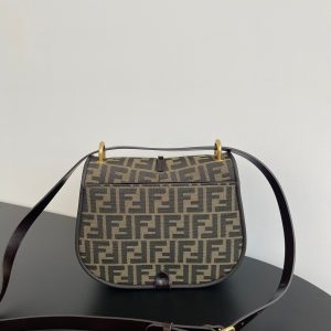 cmon medium 25cm brown ff jacquard fabric calfskin