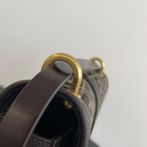 cmon medium 25cm brown ff jacquard fabric calfskin