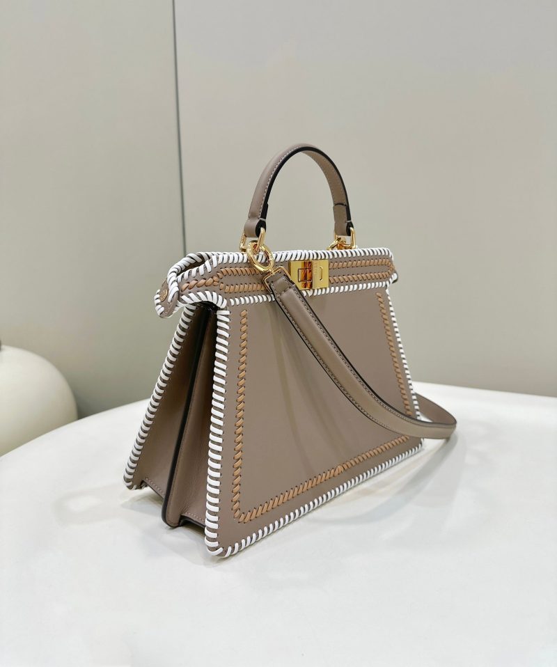 20230819_i1692427821_4785_1_jpg PEEKABOO ISEEU 27 IN MEDIUM BROWN INTERLACED CALFSKIN GOLD HARDWARE