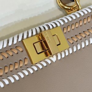 20230819_i1692427821_9211_3_jpg PEEKABOO ISEEU 27 IN MEDIUM BROWN INTERLACED CALFSKIN GOLD HARDWARE