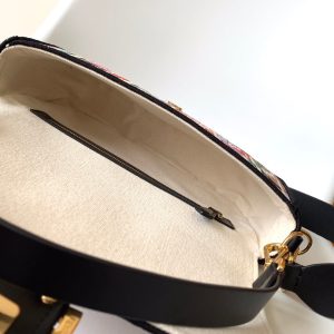 Fendi Baguette Black and Multicolour Canvas Bag 27 with FF Embroidery Ghw