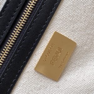 Fendi Baguette Black and Multicolour Canvas Bag 27 with FF Embroidery Ghw