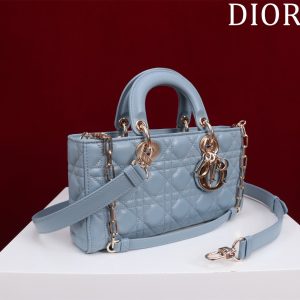 medium lady d-joy 26 cloud blue lambskin